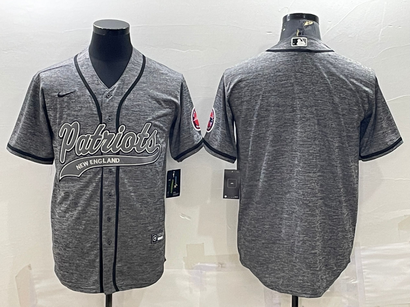 Men's New England Patriots Gray Blank Jerseys