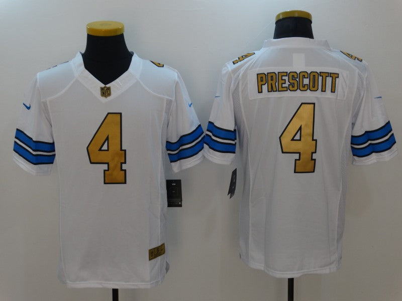 Men's Dallas Cowboys Dak Prescott #4 White Alternate Game Jerseys