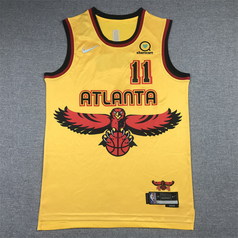 Men's Atlanta Hawks Trae Young Yellow 2021/22 Swingman Jerseys - City Edition