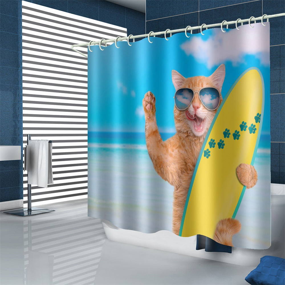 Waterproof Polyester Shower Curtain – Easy Clean Bathroom