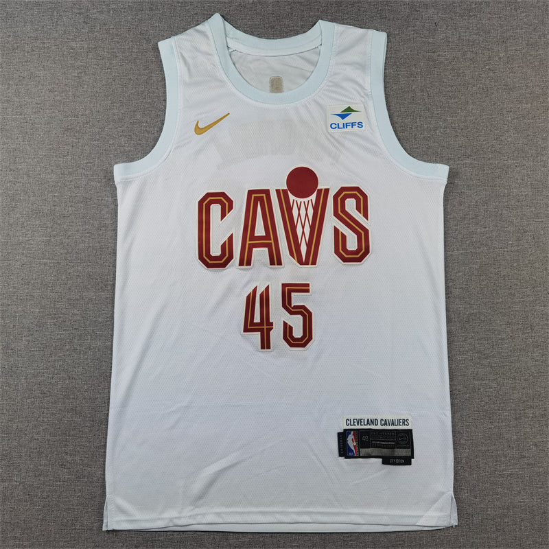 Men's Cleveland Cavaliers Donovan Mitchell #45 White Swingman Jerseys - Association Edition
