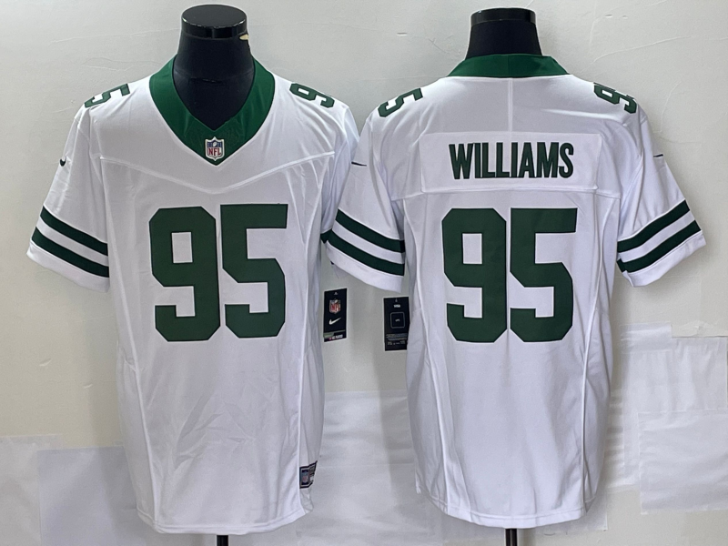 Men's New York Jets Quinnen Williams #95 White Legacy Vapor F.U.S.E. Limited Jerseys