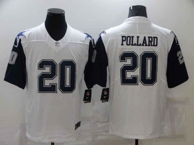 Men's Dallas Cowboys Tony Pollard #20 White Game Jerseys