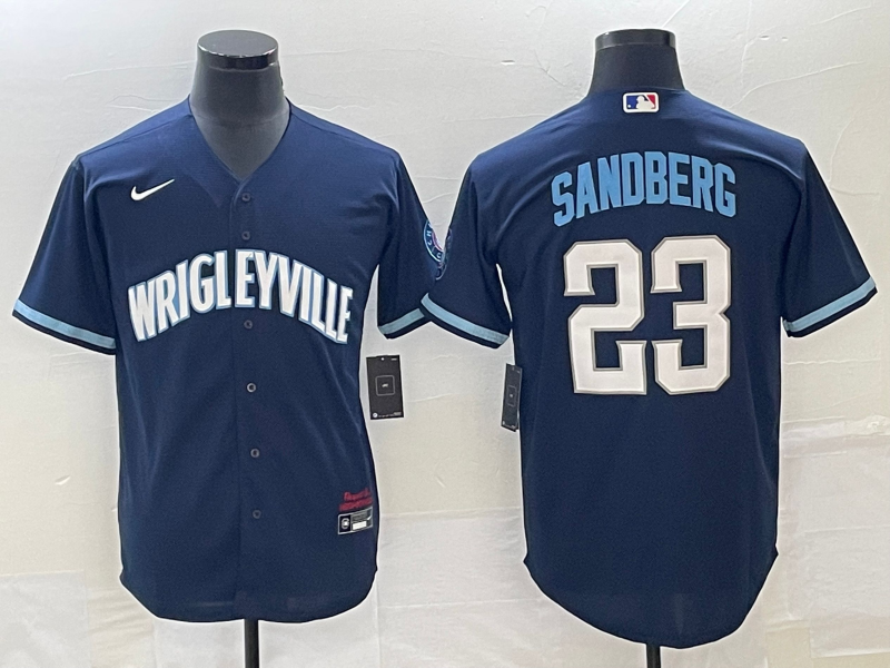 Men's Chicago Cubs Ryne Sandberg #23 Navy City Connect Replica Jerseys