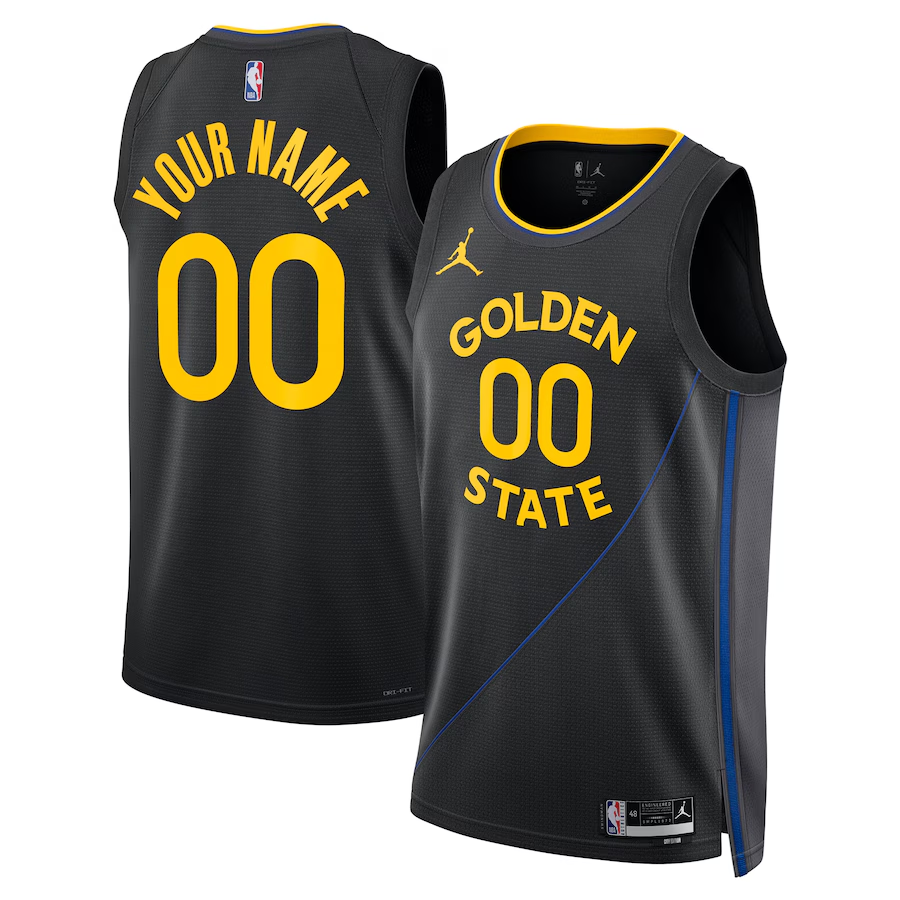 Men's Golden State Warriors Black 2024/25 Custom Swingman Jerseys - Statement Edition