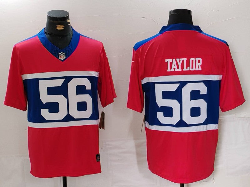 Men's New York Giants Lawrence Taylor #56 Century Red Alternate Player Game Jerseys