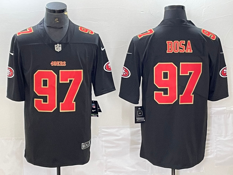 Men's San Francisco 49ers Nick Bosa #97 Black Fashion Game Jerseys