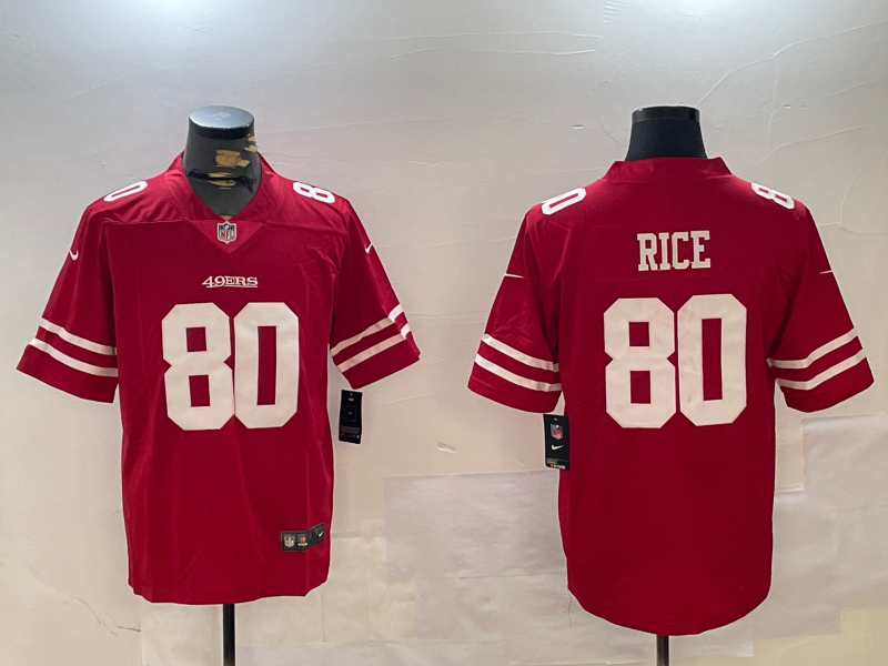Men's San Francisco 49ers Jerry Rice #80 Red Game Player Jerseys
