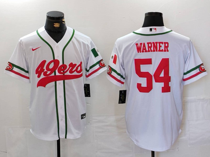 Men's San Francisco 49ers Fred Warner #54 White Player Jerseys
