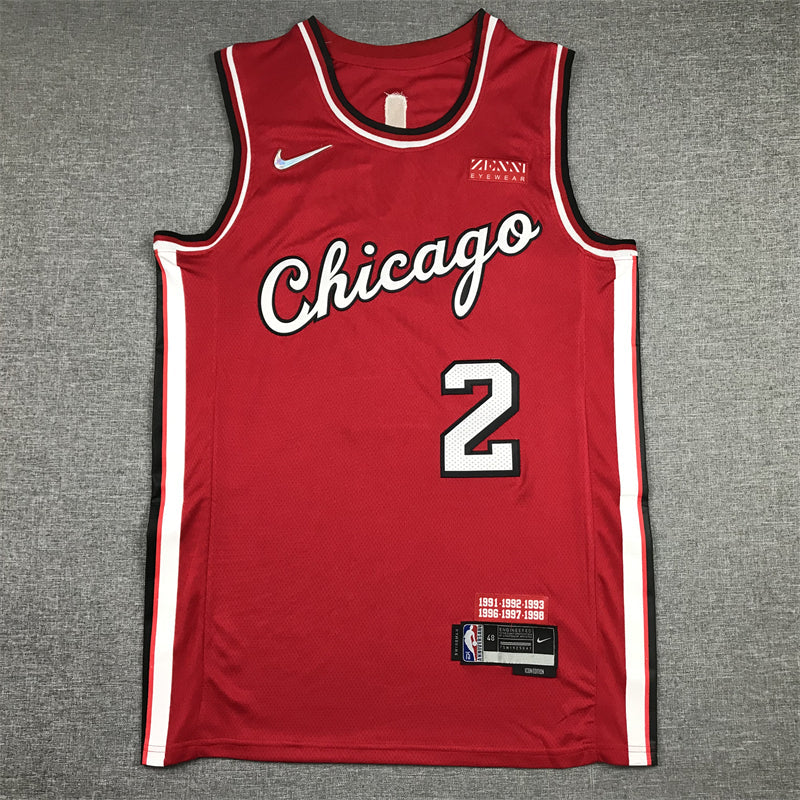 Men's Chicago Bulls Lonzo Ball #2 Red 2021/22 Swingman Jerseys