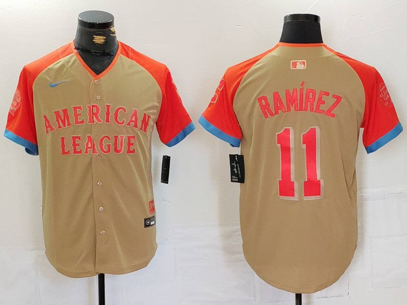 Men's American League Jose Ramirez #11 Cream 2024 MLB All-Star Game Limited Player Jerseys