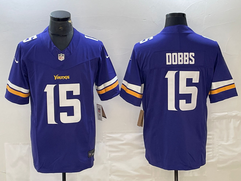 Men's Minnesota Vikings Joshua Dobbs #15 Purple Game Jerseys