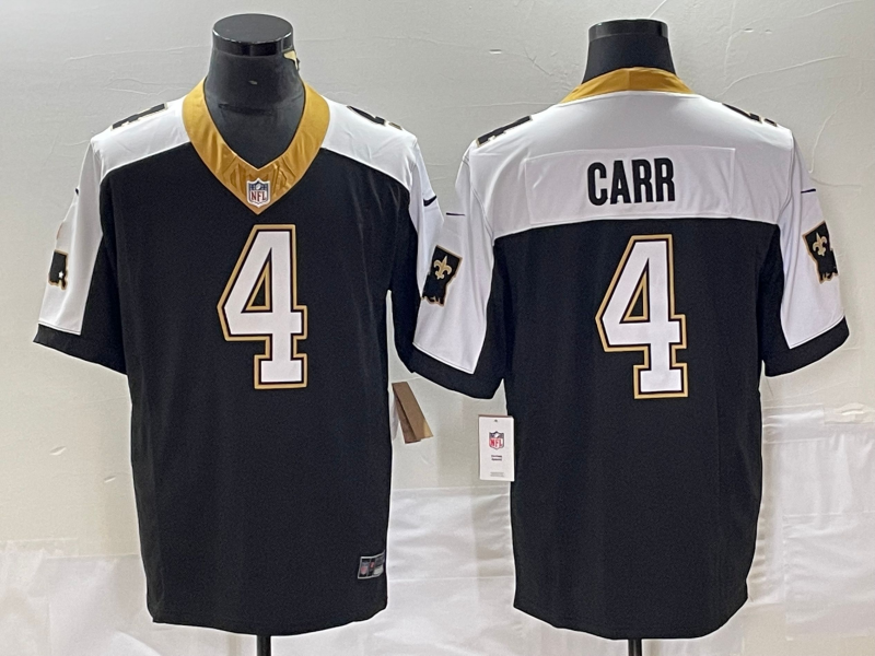 Men's New Orleans Saints Derek Carr #4 Black Vapor F.U.S.E. Limited Jerseys