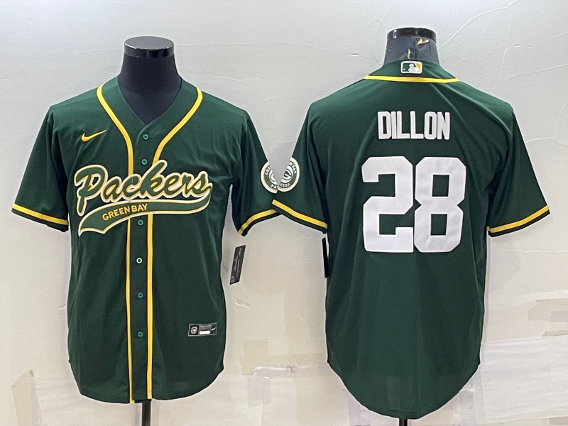 Men's Green Bay Packers AJ Dillon #28 Green Game Jerseys Joint Edition