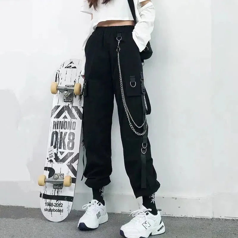 Versatile Pants Women Cargo Pants Harem Pants Fashion Pu