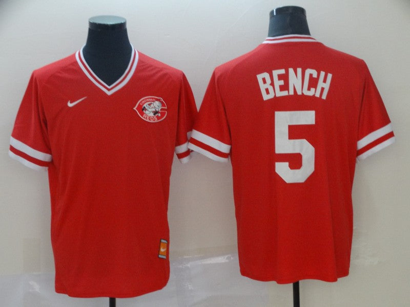 Men's Cincinnati Reds Johnny Bench #5 Red Replica Player Jerseys
