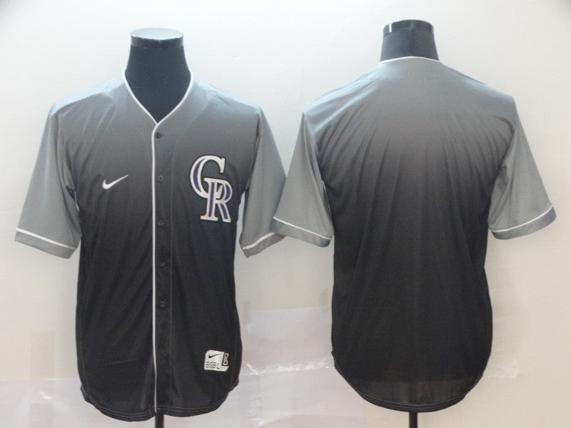 Men's Colorado Rockies Grey Gradient Replica Blank Jerseys