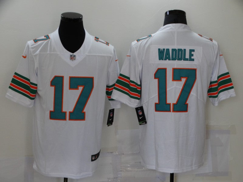 Men's Miami Dolphins Jaylen Waddle #17 White Game Player Jerseys