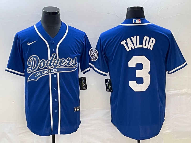 Men's Los Angeles Dodgers Chris Taylor #3 Royal Player Jerseys Joint Edition