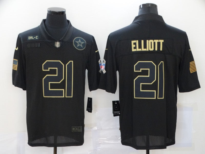 Men's Dallas Cowboys #21 Ezekiel Elliott Black Player Jerseys