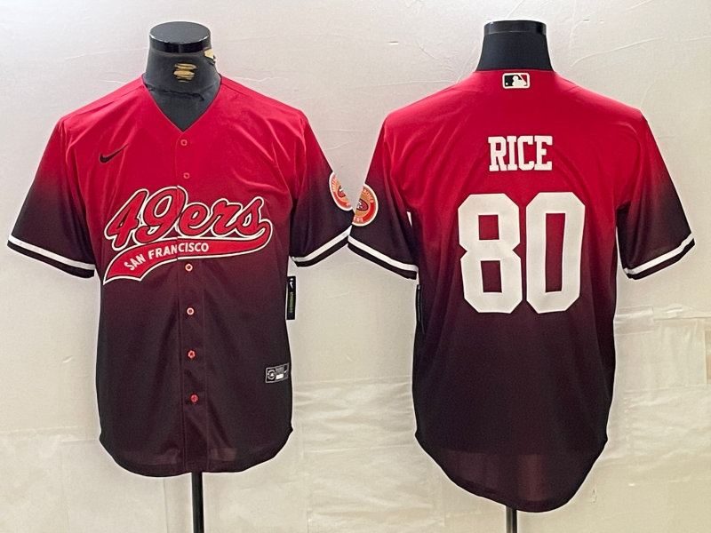 Men's San Francisco 49ers Jerry Rice #80 Scarlet Player Jerseys