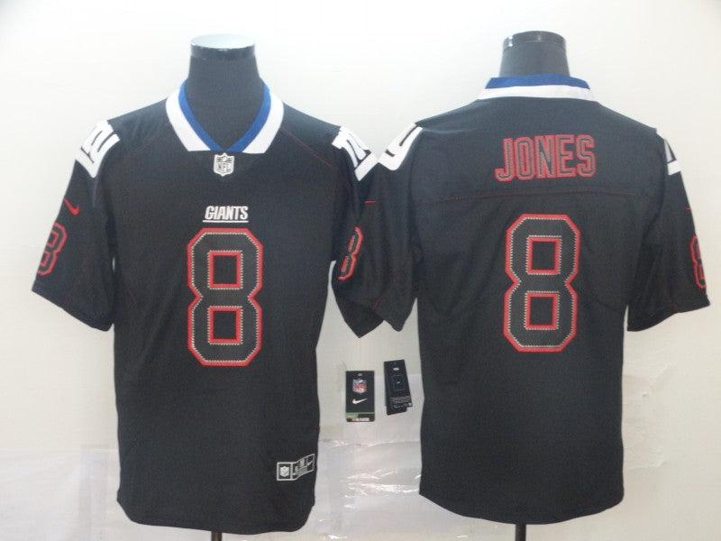 Men's New York Giants #8 Daniel Jones Black Game Player Jerseys