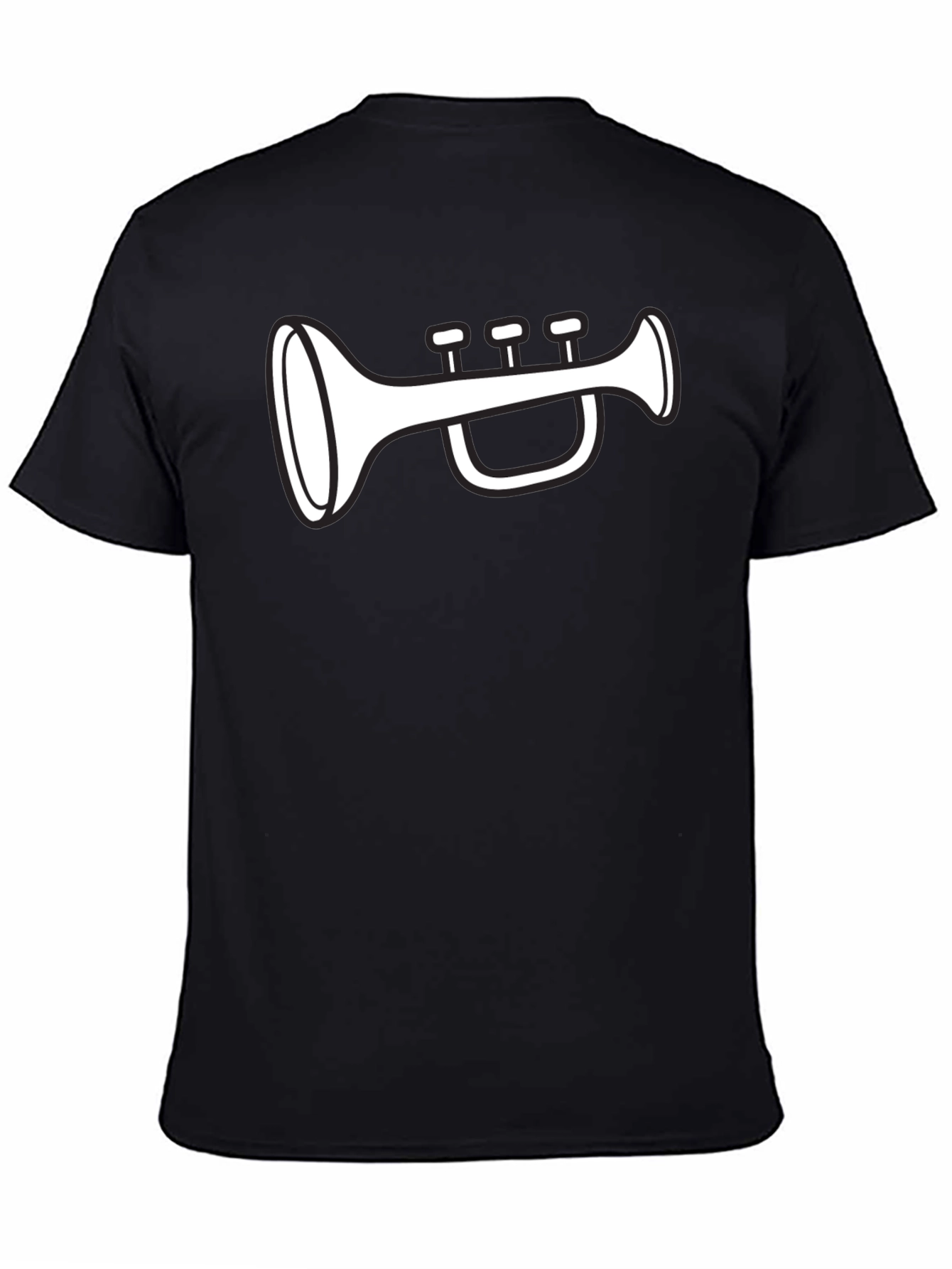 Trumpet Graphic Tee - Black Cotton T-Shirt