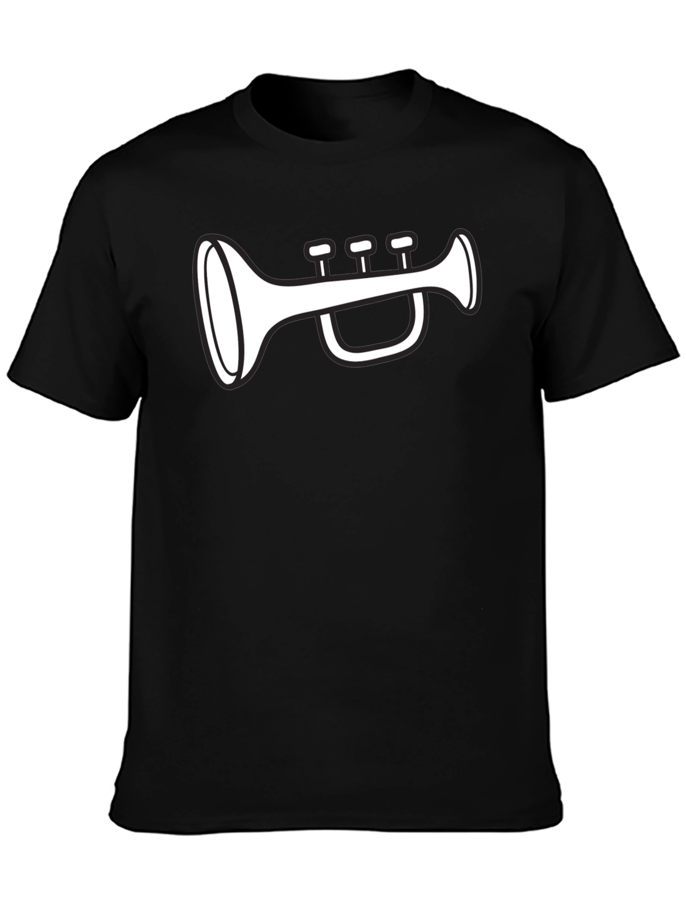 Trumpet Graphic Tee - Black Cotton T-Shirt