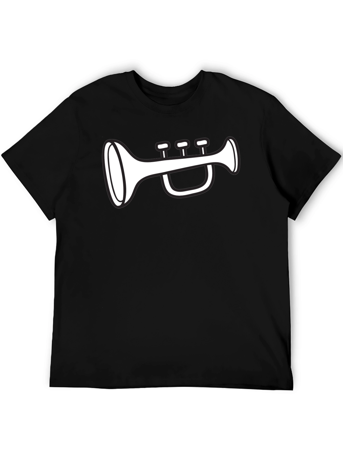 Trumpet Graphic Tee - Black Cotton T-Shirt