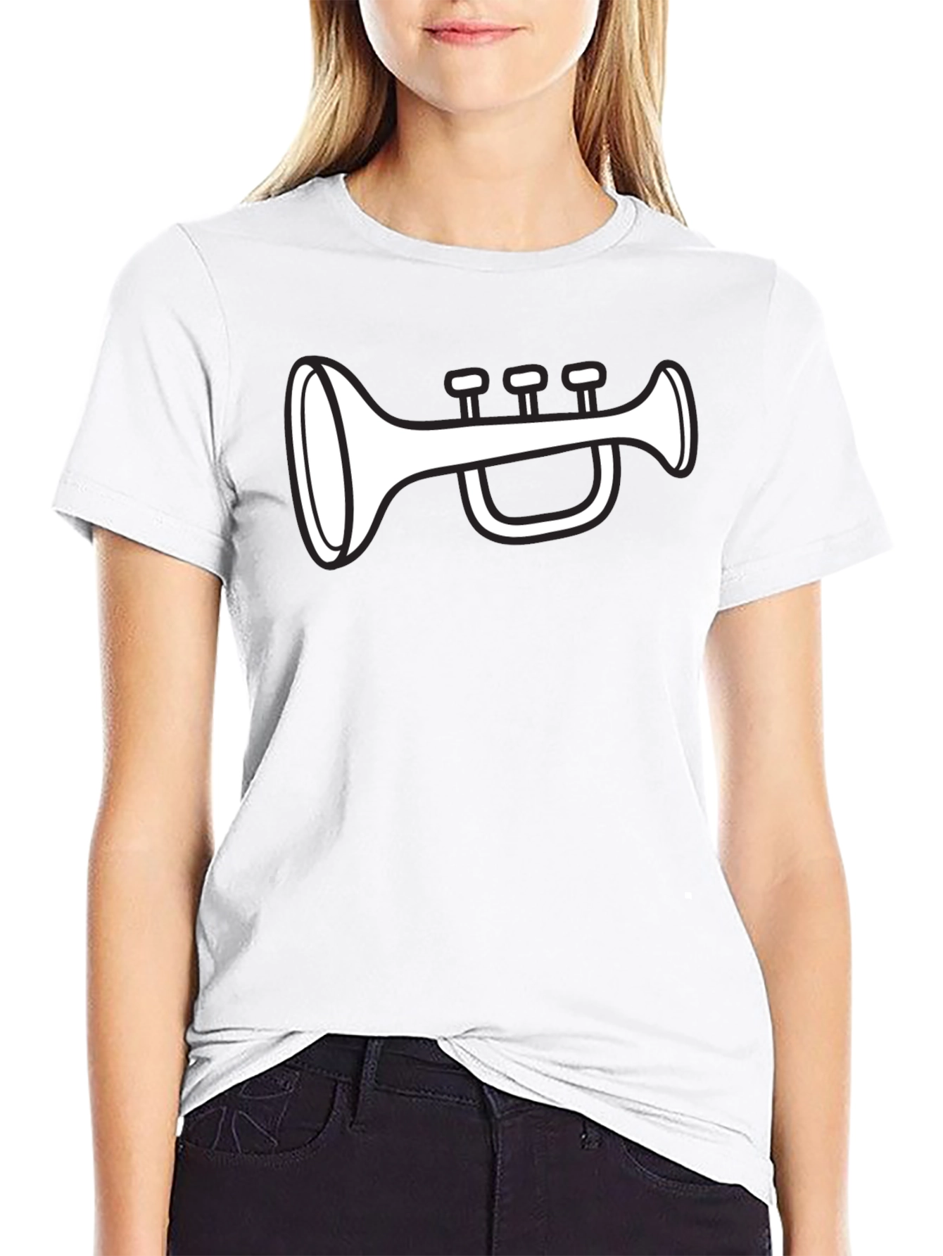 Trumpet Graphic Tee - Black Cotton T-Shirt