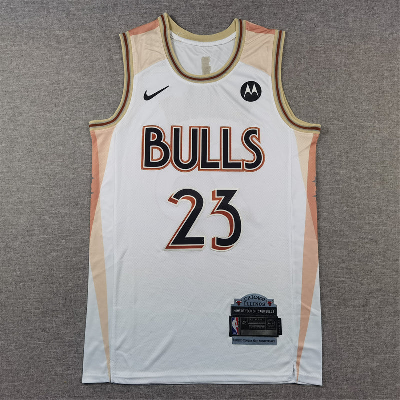 Men's Chicago Bulls Michael Jordan #23 White 2024/25 Swingman Player Jerseys - City Edition