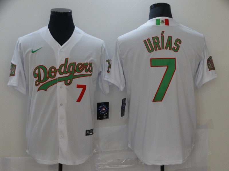 Men's Los Angeles Dodgers Julio Urias #7 White Player Baseball Jerseys