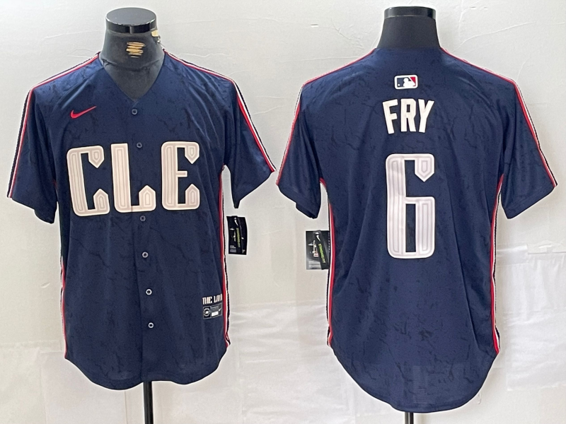 Men's Cleveland Guardians David Fry #6 Navy 2024 City Connect Limited Jerseys