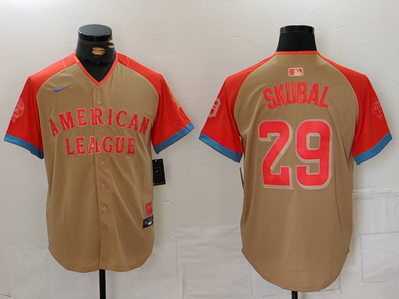 Men's American League Tarik Skubal #29 Cream 2024 MLB All-Star Game Limited Player Jerseys