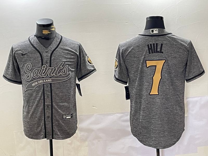 Men's New Orleans Saints Taysom Hill #7 Gray Player Jerseys