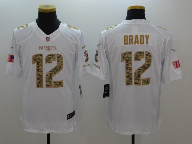 Men's New England Patriots Tom Brady #12 White Alternate Game Jerseys