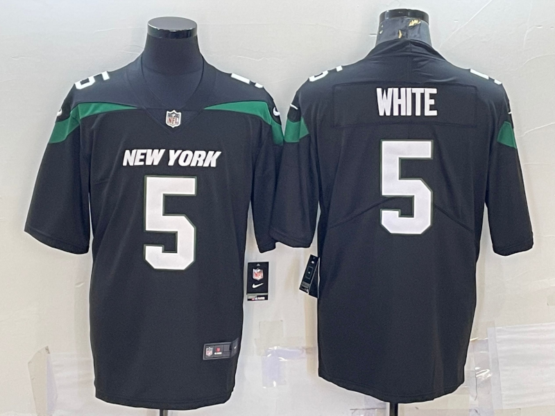 Men's New York Jets Mike White #5 Black Game Jerseys