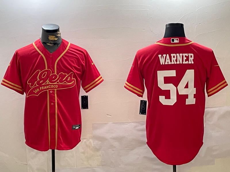 Men's San Francisco 49ers Fred Warner #54 Scarlet Team Game Jerseys