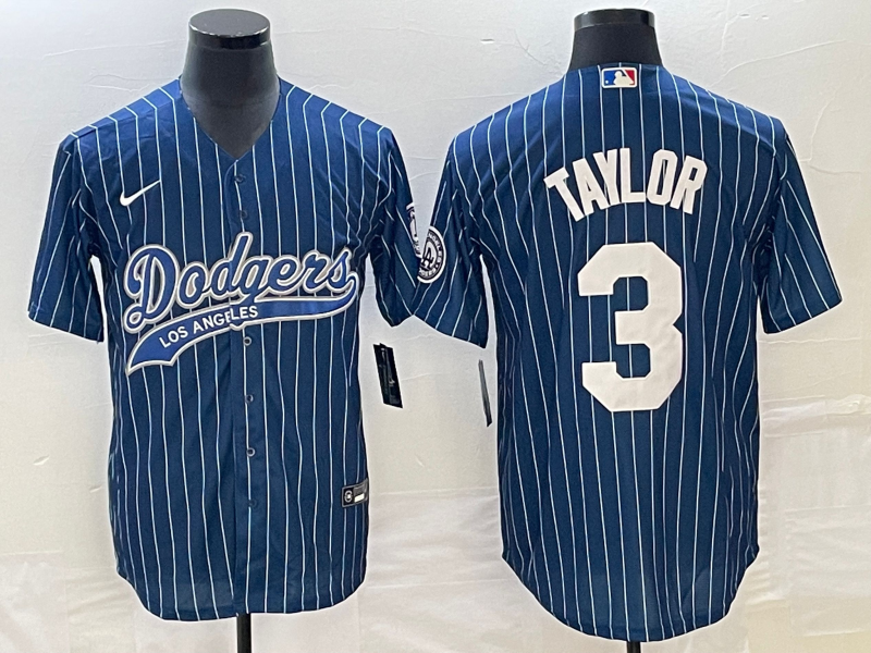 Men's Los Angeles Dodgers Chris Taylor #3 Blue Player Jerseys Joint Edition
