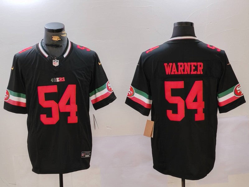 Men's San Francisco 49ers Fred Warner #54 Black Game Player Jerseys