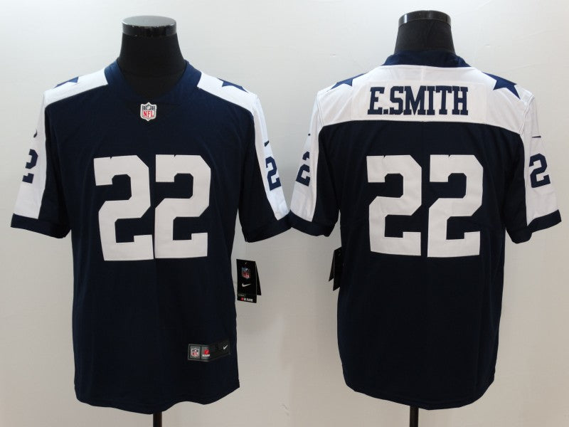 Men's Dallas Cowboys Emmitt Smith #22 Navy Alternate Custom1 Game Jerseys