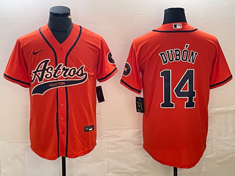 Men's Houston Astros Mauricio Dubon #14 Orange Player Jerseys Joint Edition