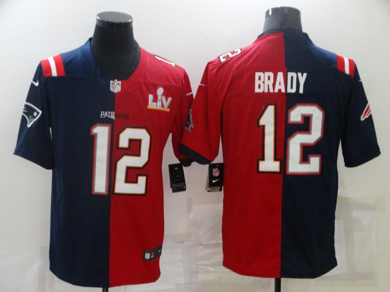 Men's New England Patriots Tom Brady #12 Navy/Red Game Jerseys