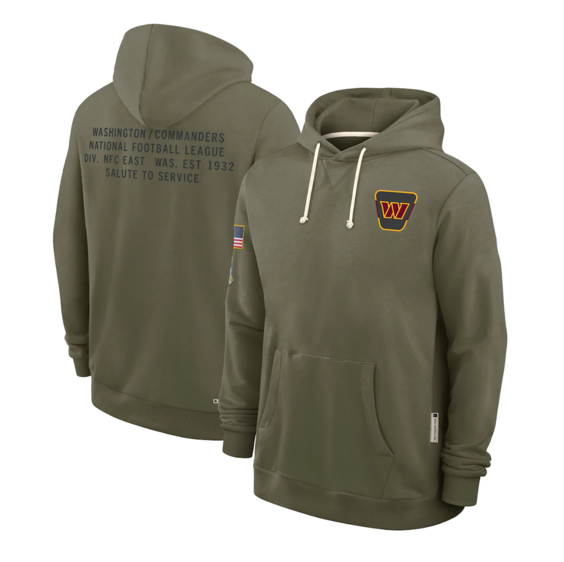 Men's Washington Commanders Olive 2025 Salute to Service Sideline Standard Issue Dri-FIT Hoodie