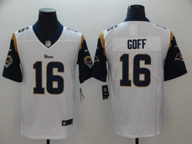 Men's Los Angeles Rams Jared Goff #16 White Game Jerseys