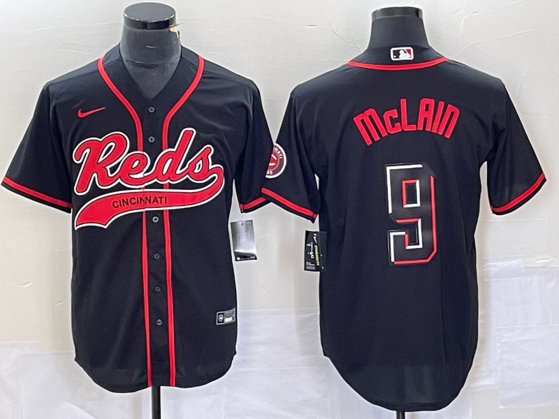 Men's Cincinnati Reds Matt McLain #9 Black Replica Player Jerseys Joint Edition