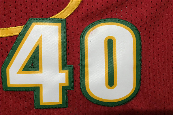 SuperSonics 40# Sean Kemp Red 97-98 Classic Retro New Fabric Fan Edition Jersey