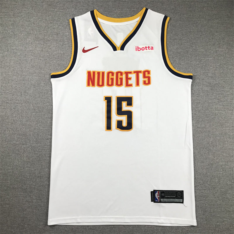 Men's Denver Nuggets Nikola Jokic #15 NBA White 2020/21 Swingman Jerseys