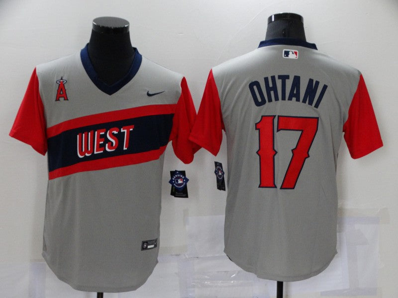 Men's Los Angeles Angels Shohei Ohtani #17 Gray Printed Player Jerseys