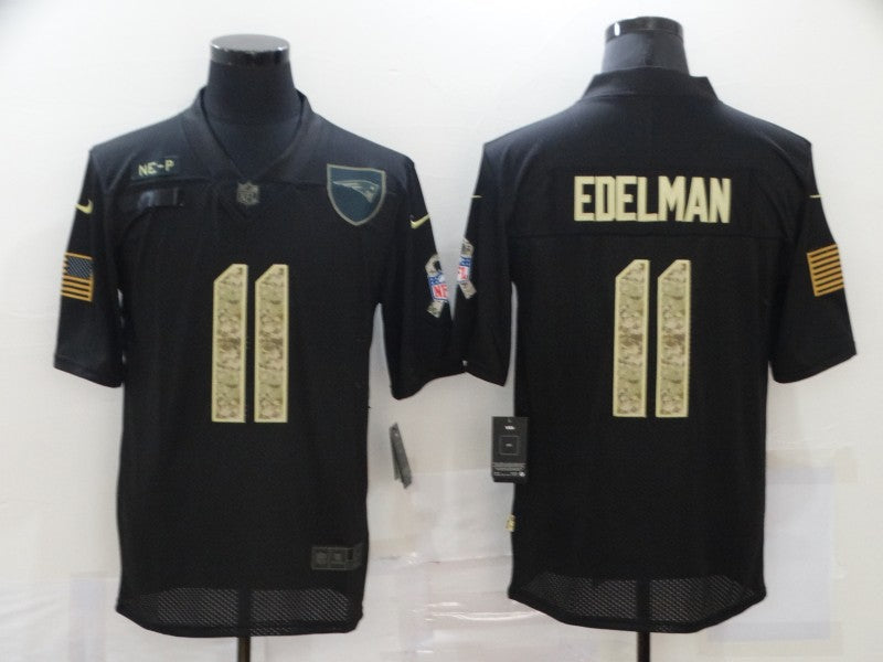 Men's New England Patriots #11 Julian Edelman Black Game Player Jerseys